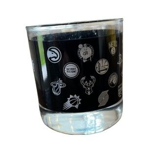 JACK DANIELS NBA LOGOS GLASS WHISKEY 6 OZ BLACK OLD NO.7 TEAM LOGOS BASKETBALL